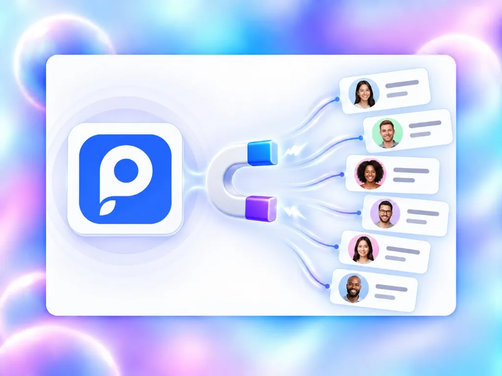QuizyPilot Lead Capture Magnet Graphic illustrating customer profile magnet attraction